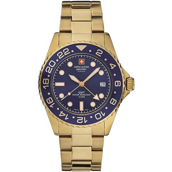 Master Diver GMT Sølv & Rosenguld / Rustfrit stål RHQ 515.24H Herre ur fra Swiss Alpine Military, 7052.1155